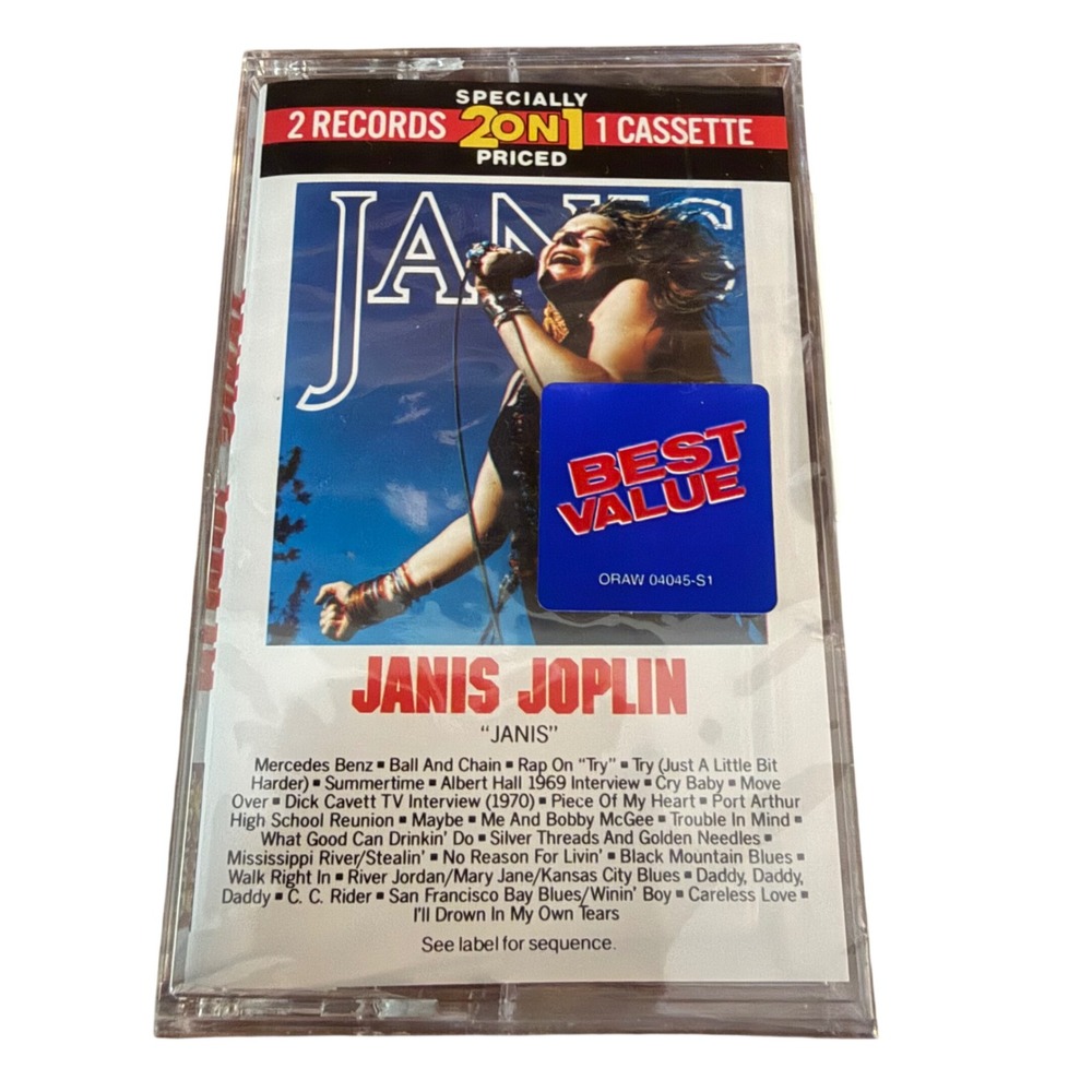 NEW Janis Joplin JANIS Cassette Tape 2 Records on 1 Columbia 1975 Sealed 60s 70s
